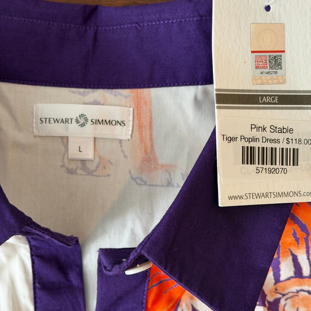 Stewart Simmons Clemson Tigers Poplin Summer Tank Dress Women’s size L - Picture 4 of 8